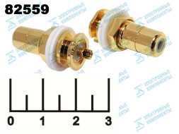 Разъем RCA гнездо в панель под гайку gold белый