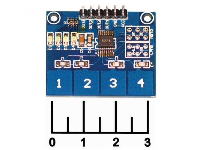 Радиоконструктор Arduino клавиатура 4 кнопки TTP224