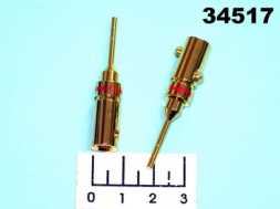 Клемма штыревая металл gold красная