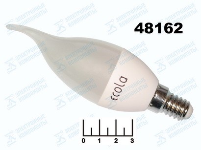 Лампа светодиодная 220V 6W E14 2700K белый теплый свеча на ветру матовая Ecola C4YW60ELC (450lm)