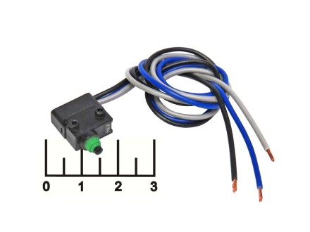 Кнопка тактовая влагозащищенная на проводе КВП303-130F00A15-FL 3 провода (38-068)