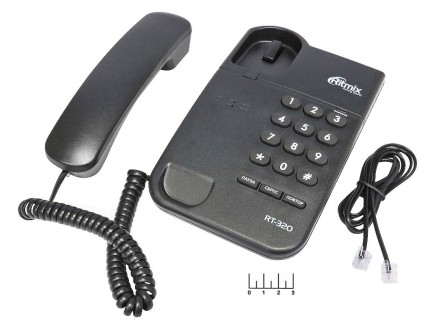 Телефон проводной Ritmix RT-320 (черный)