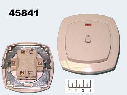 Кнопка для электрозвонка белая с индикацией Powerman (6126)