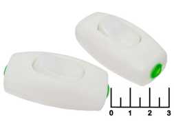 Выключатель 250/6 250V 6A 1-клавишный проходной белый (024) под винт