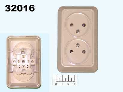 Розетка электрическая 2* накладная без земли Makel (45117)