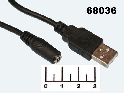 Шнур USB-разъем питания гнездо 3.5*1.1мм 0.7м