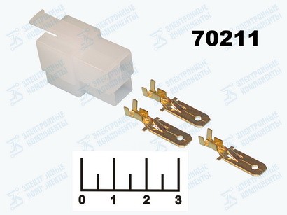 Разъем 3pin штекер 6.3мм боковой ключ DJ7031A-6.3-11