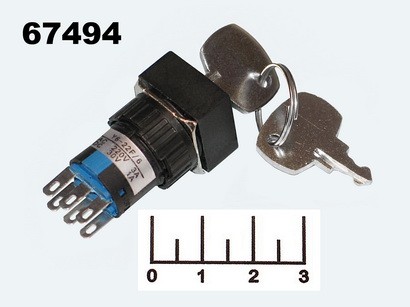 Выключатель ключ (Y6-22F) 2-х позиционный 6 контактов