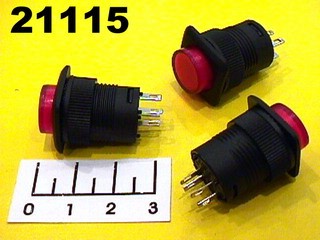 Кнопка MIPBS-R/R красная с фиксацией 4 контакта (R16-504AD) (подсветка 3V)