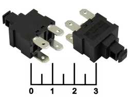 Кнопка 250/12 250V 12A с фиксацией 4 контакта для пылесоса PBS2-7 (36-0135) (PS23-16-2D)