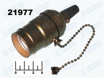 Патрон для лампы E27 подвесной с цепочкой черненая бронза Uniel Vintage