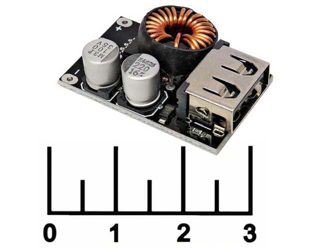 Преобразователь DC/DC вход 10-32V/выход 5V/3.5A USB QC2.0/3.0 &amp;quot;Быстрая зарядка&amp;quot; (понижающий)