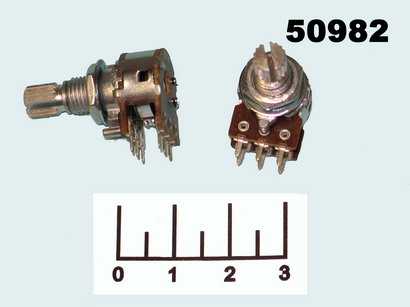 Резистор переменный 2*1 кОм RK-1233G1-B (+44)