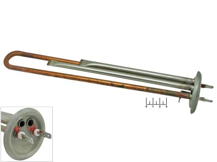 Тэн для водонагревателя 1300W RF 310мм фланец 64мм под анод M4 2 контакта (клемма) (20057)
