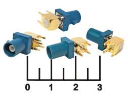 Разъем Fakra Z штекер на плату gold угол