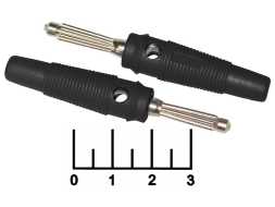 Клемма банан штекер под винт резиновая черная (10-0076)