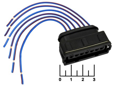 Разъем 6pin гнезда влагозащищенный на проводе 21083724425 Cargen (AX442)