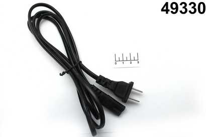 Шнур сетевой 2pin C7 восьмерка 1м (вилка прямая) (импортный штекер)