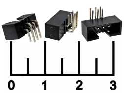 Разъем 6pin штекер на плату шаг 2мм угол BH2-06R 2*3