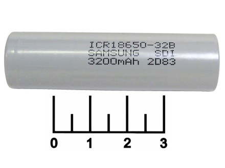 Аккумулятор 3.7V 3.2A 18650 Samsung (ICR18650-32B) (*/-)