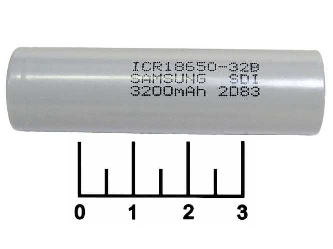 Аккумулятор 3.7V 3.2A 18650 Samsung плоский плюс (ICR18650-32B)