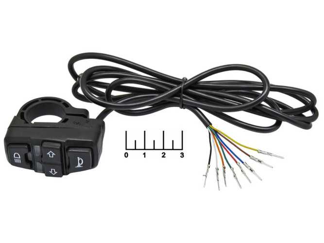 Переключатель поворотов и освещения + сигнал (на руль) 1.5м