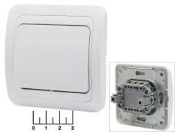 Выключатель 1-клавишный Universal (Валери) белый (В0021)