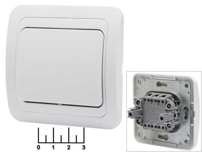 Выключатель 1-клавишный Universal (Валери) белый (В0021)