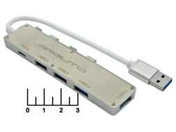USB Hub 4 port + Type C гнездо (USB 3.0 штекер) OT-PCR21