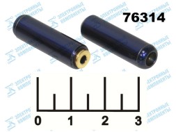 Разъем AUD 2.5 4 контакта гнездо металл gold синий