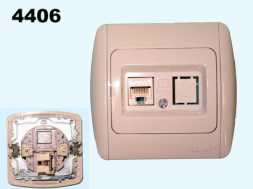 Розетка-1 для компьютерной сети 5-категории EL-BI Zirve белая + доп.гнездо