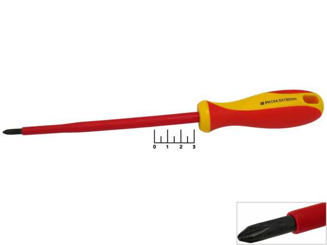 Отвертка диэлектрическая 1000V 1*150мм + PH Smartbuy