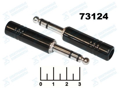 Разъем AUD 6.3 штекер стерео металл b-gauge черный (1-141)