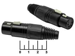 Разъем XLR гнездо 4 контакта металл черный