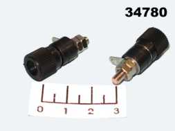 Клемма банан гнездо в панель черная (10-0017)
