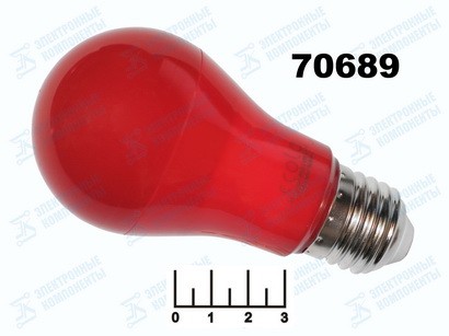 Лампа светодиодная 220V 8W E27 красная A55 матовая Ecola (55*108) K7CR80ELY