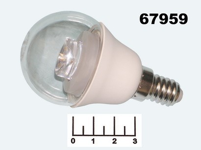 Лампа светодиодная 220V 7W E14 4000K белый шар G45 прозрачная с линзой Эра (45*83.5)