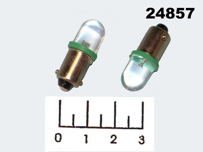 Лампа светодиодная 12V BA9S зеленая 8мм 15гр GNL-T10/BA9S-UGC-12VDC
