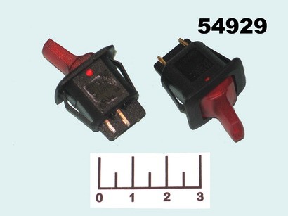 Выключатель 250/3 R13-290 красный 2 контакта (подсветка 3V)