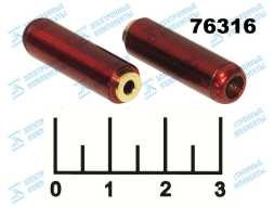 Разъем AUD 2.5 4 контакта гнездо металл gold красный