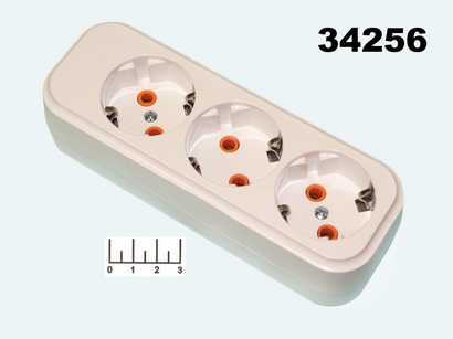 Розетка электрическая 3* на кабель с землей EL-BI Deniz