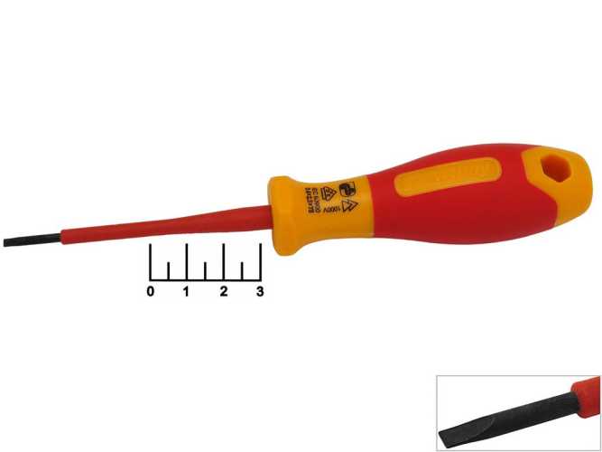 Отвертка диэлектрическая 1000V 2.5*75мм - SL Smartbuy