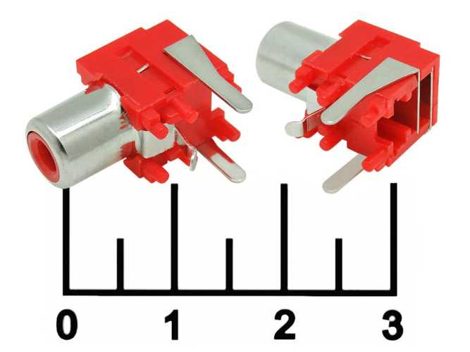 Разъем RCA гнездо на плату (RCA-109) (красный)