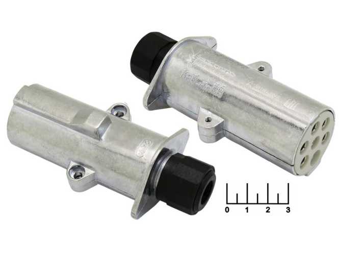 Разъем 7pin штекер на кабель (для прицепа) AIRLINE ATE-43