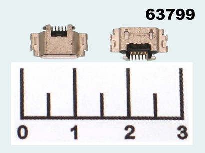 Разъем питания micro USB 5pin гнездо (с) 4 крепежа Sony Xperia S (РЗ-4007/РЗ-2930)