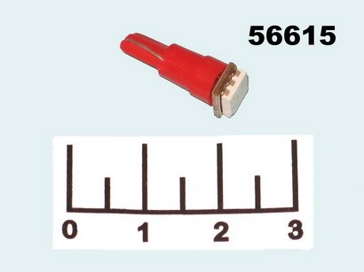 Лампа светодиодная 12V T5 красная 160ГР 5050