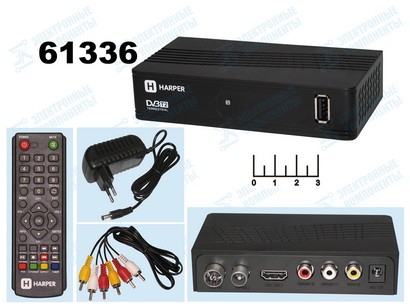 Ресивер цифровой телевизионный DVB-T2 Harper HDT2-1202 + медиаплеер