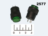 Кнопка MIPBS-R/R зеленая без фиксации 4 контакта (D-314) R16-503BD-G (подсветка 3V)