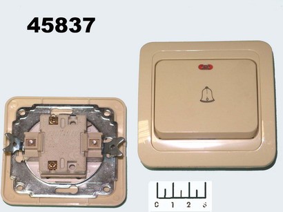 Кнопка для электрозвонка кремовая с индикацией Powerman (2126)