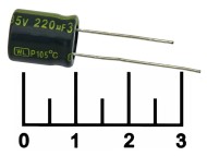 Конденсатор электролитический ECAP 220мкФ 35В 220/35V 1013 105C (WL)